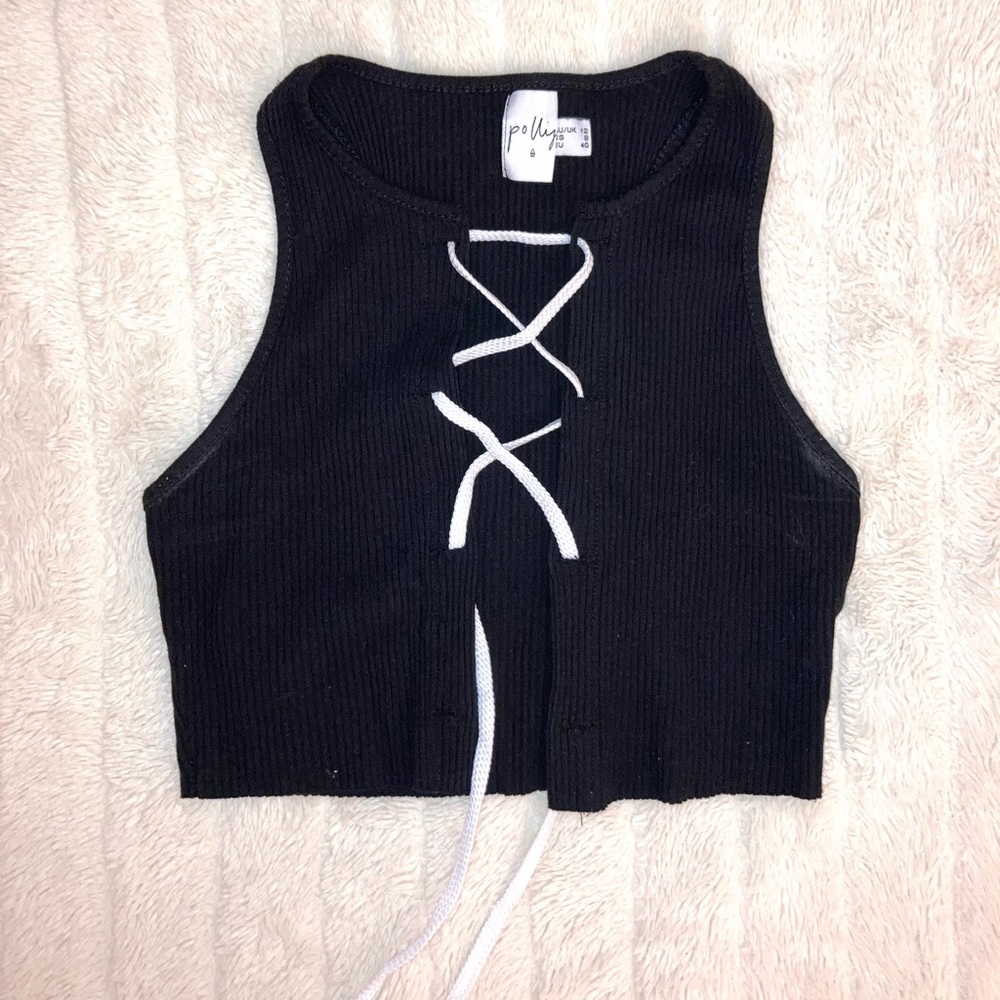 Princess Polly Kippy Top Black Size US 8